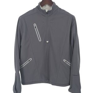 OGIO Mens Quarter Zip Softshell Jacket Charcoal Gray Fleece Lined Size M RN85027